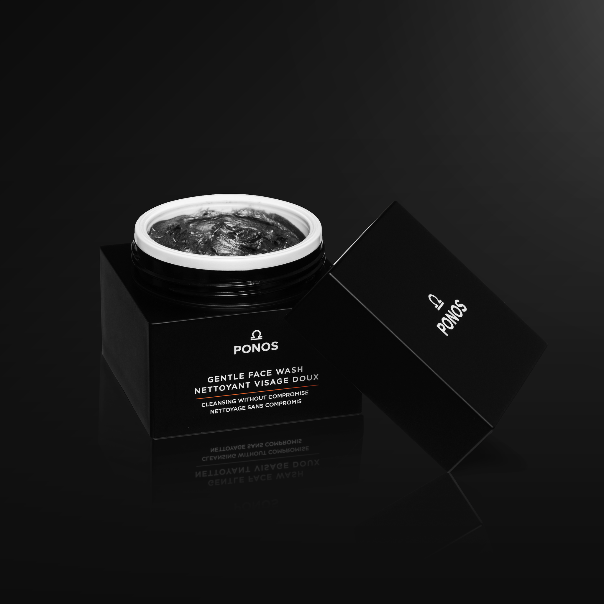 Activated charcoal face wash cream texture - men's skincare