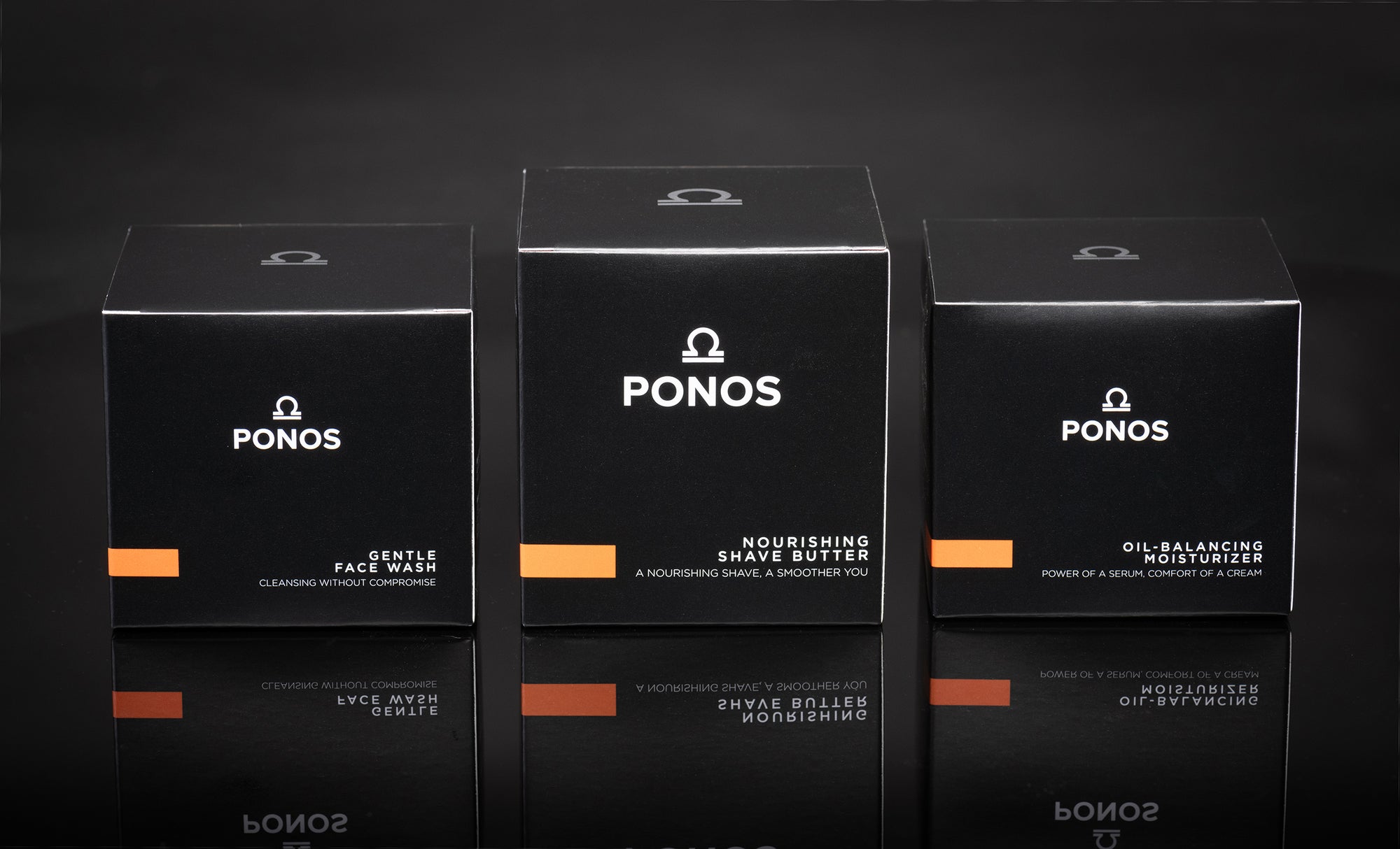 PONOS complete men's skincare lineup - Ritual Duo and Founders Trio products