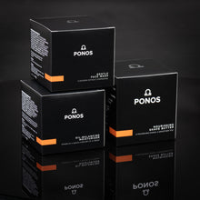 PONOS three-piece skincare collection stacked - quiet luxury for men